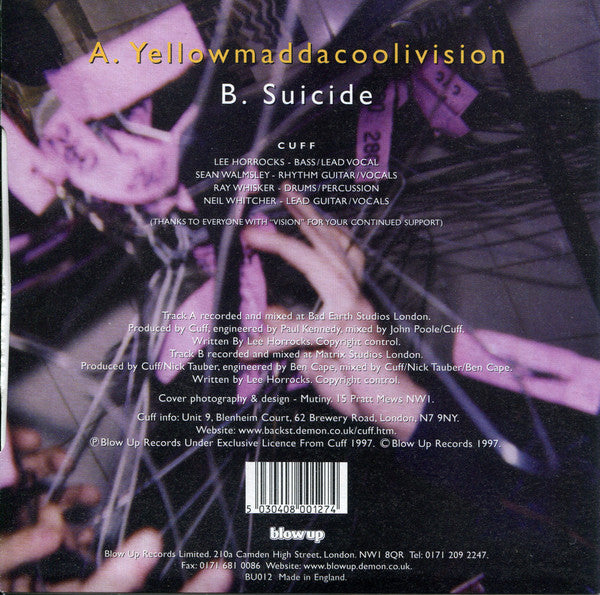 Cuff - Yellowmaddacoolivision - Used Vinyl Record 7" image 2