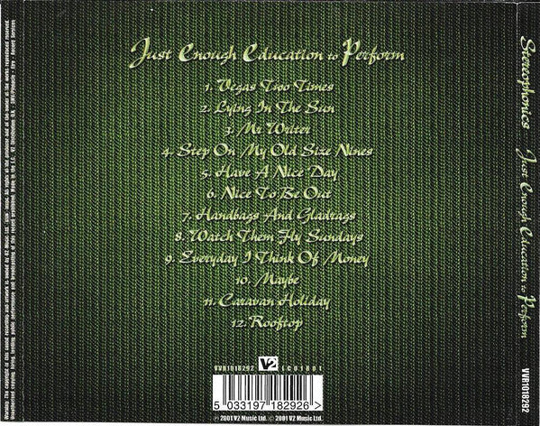 Stereophonics - Just Enough Education To Perform - Used CD image 3
