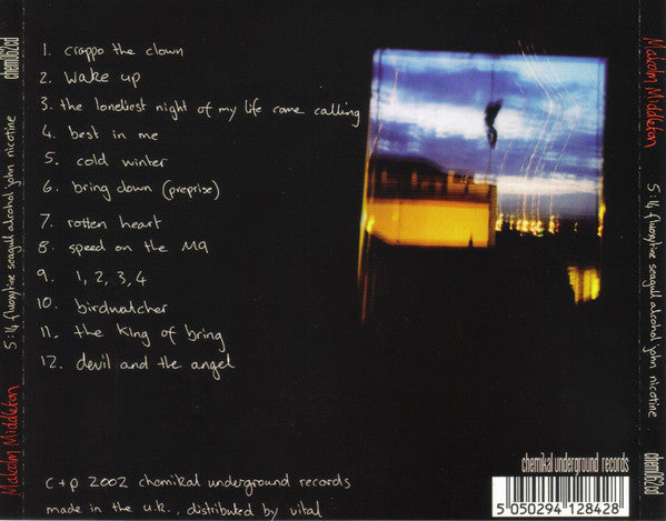 MALCOLM MIDDLETON - 5.14 FLUOXYTINE SEAGULL ALCOHOL - CD ALBUM image 7