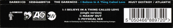 Darkness - I Believe In A Thing Called Love - Used CD image 2