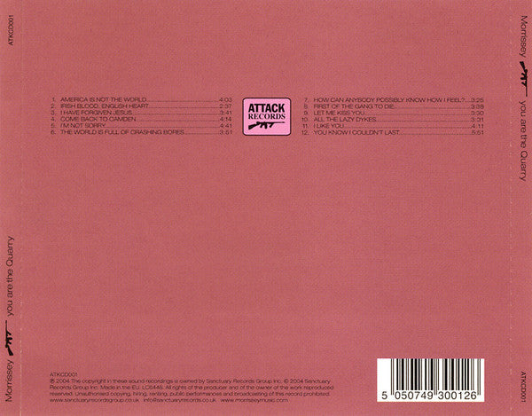 Morrissey - You Are The Quarry - Used CD image 8