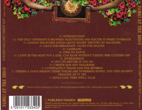 Panic! At The Disco - A Fever You Can't Sweat Out - CD image 1