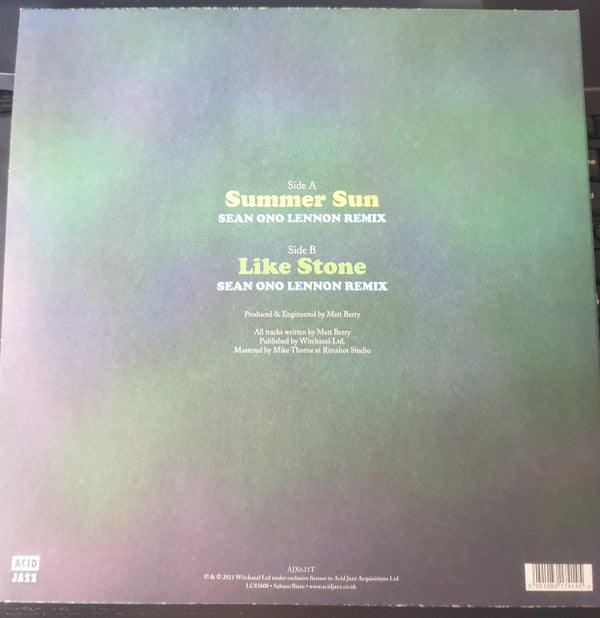 BERRY - SUMMER SUN / LIKE STONE (SEAN ONO LENNON REMIXES) - Vinyl Reco image 2