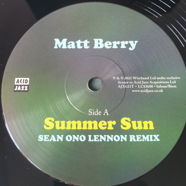 BERRY - SUMMER SUN / LIKE STONE (SEAN ONO LENNON REMIXES) - Vinyl Reco image 3
