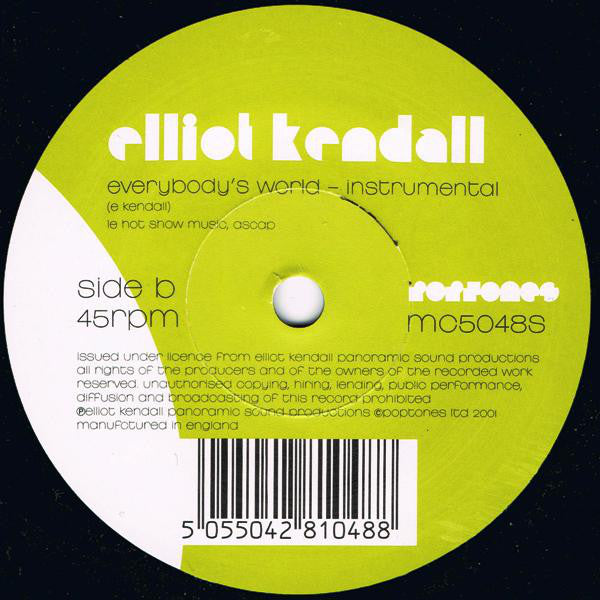 Elliot Kendall - Everybody's World - Used Vinyl Record 7" image 3