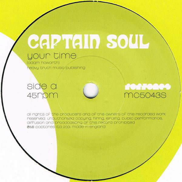 Captain Soul - Your Time - Used Vinyl Record 7" image 2