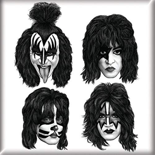 KISS - Fridge Magnet: Graphite Faces - TV Memorabilia Fridge Magnets image 2