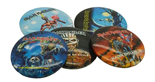 IRON MAIDEN - LATER ALBUMS (BUTTON BADGE SET) - Other Football Memorab image 1