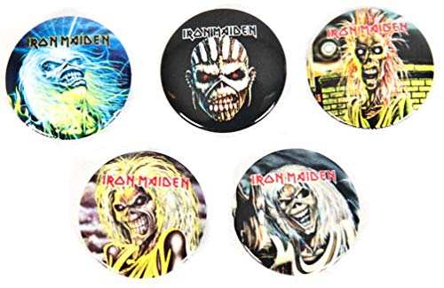 IRON MAIDEN - FACES OF EDDIE (BUTTON BADGE SET) - Other Football Memor image 1