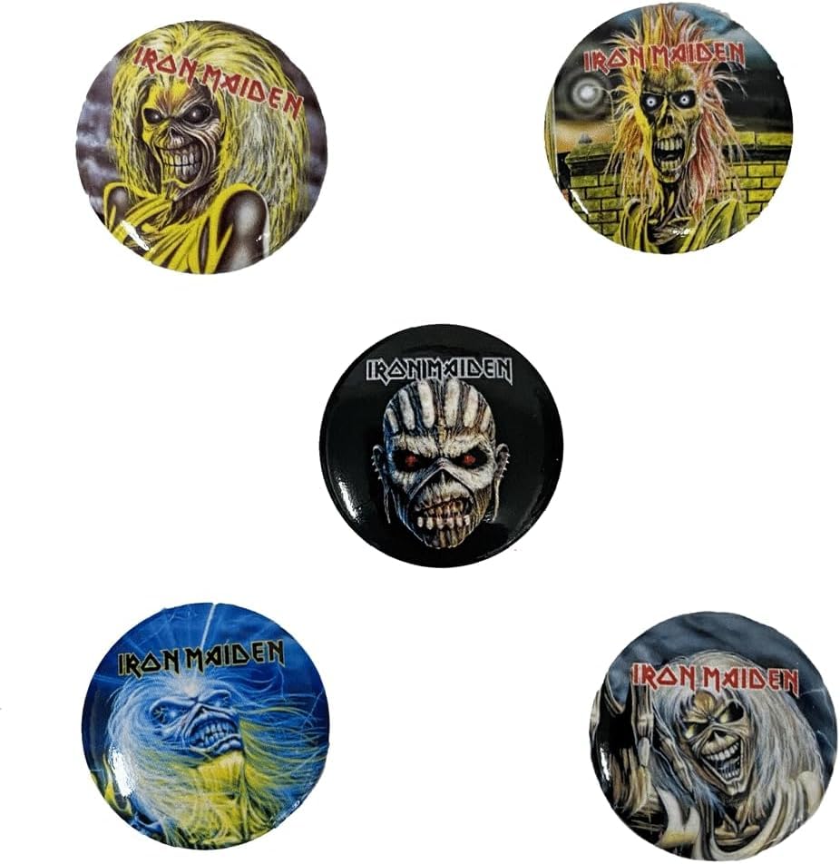 IRON MAIDEN - FACES OF EDDIE (BUTTON BADGE SET) - Other Football Memor image 2