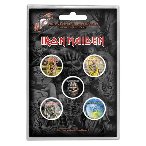 IRON MAIDEN - FACES OF EDDIE (BUTTON BADGE SET) - Other Football Memor image 3