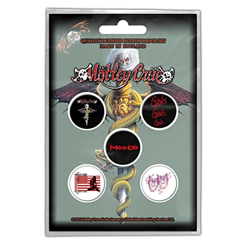 MOTLEY CRUE - DR FEELGOOD (BUTTON BADGE SET) - Other Football Memorabi image 1