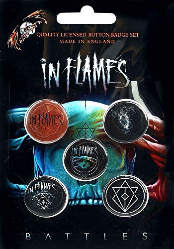 IN FLAMES - BATTLES (BUTTON BADGE SET) - Other Football Memorabilia - image 1