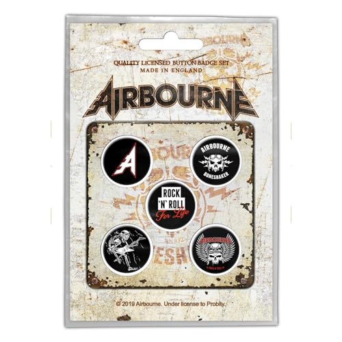 AIRBOURNE - BONESHAKER (BUTTON BADGE SET) - Other Football Memorabilia image 1