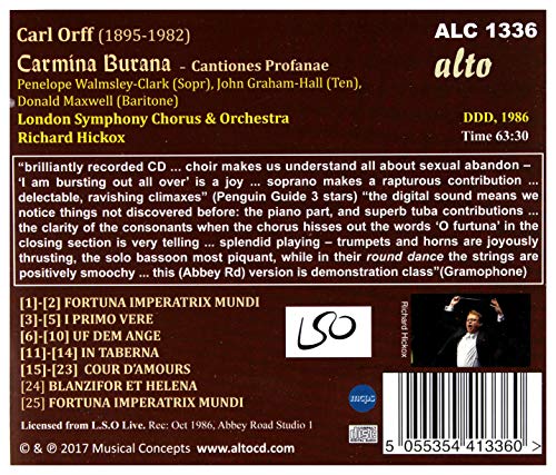 LONDON SYMPHONY ORCH - CARMINA BURANA - CANTIONE PROFANAE - CD image 2