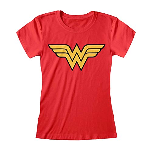 Logo (Womens Red Fitted T-Shirt) Small