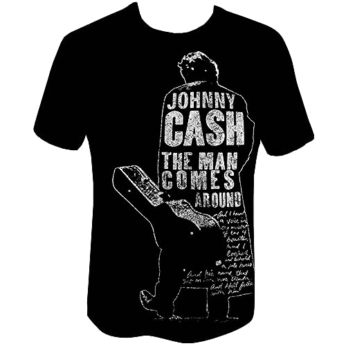 Johnny Cash - tshirt - Unisex - Short Sleeves - Man Comes A - 2X-Large