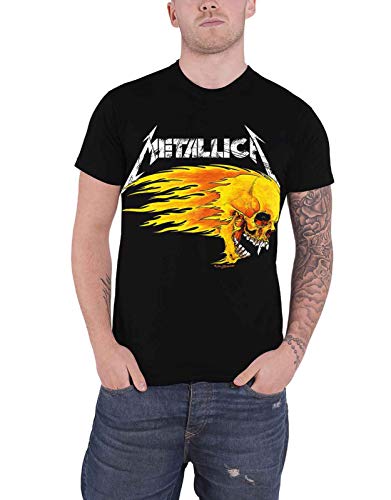 METALLICA - FLAMING SKULL T - tshirt - TSFB - Size L image 1