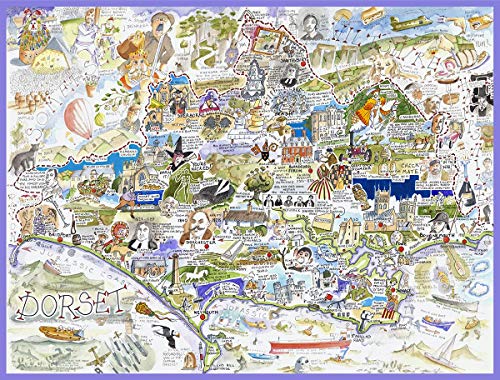 Map of Dorset Jigsaw 1000 Piece Puzzle - Non-book item image 1
