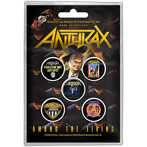 ANTHRAX - AMONG THE LIVING (BUTTON BADGE SET) - Other Football Memorab image 2