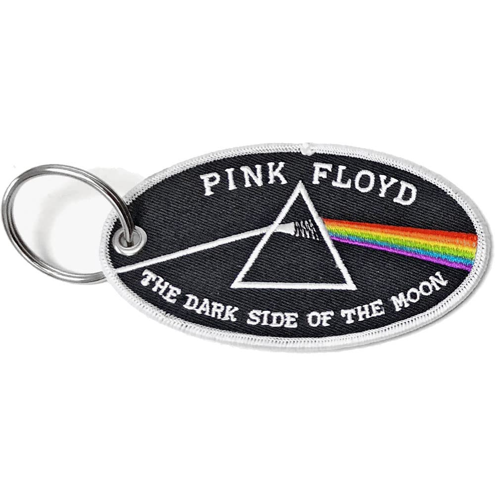 Pink Floyd - Keychain: Dark Side of the Moon Oval White Border (Double image 2