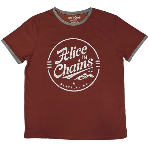 Alice In Chains - tshirt - Unisex - Short Sleeves - Circle Emb - Large