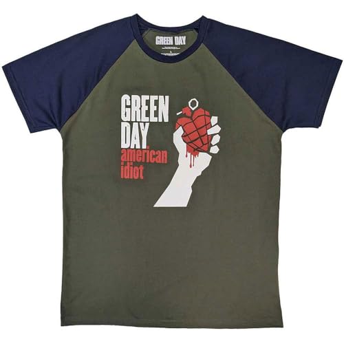 Green Day - tshirt - Unisex - Short Raglan Sleeves - American  - Small