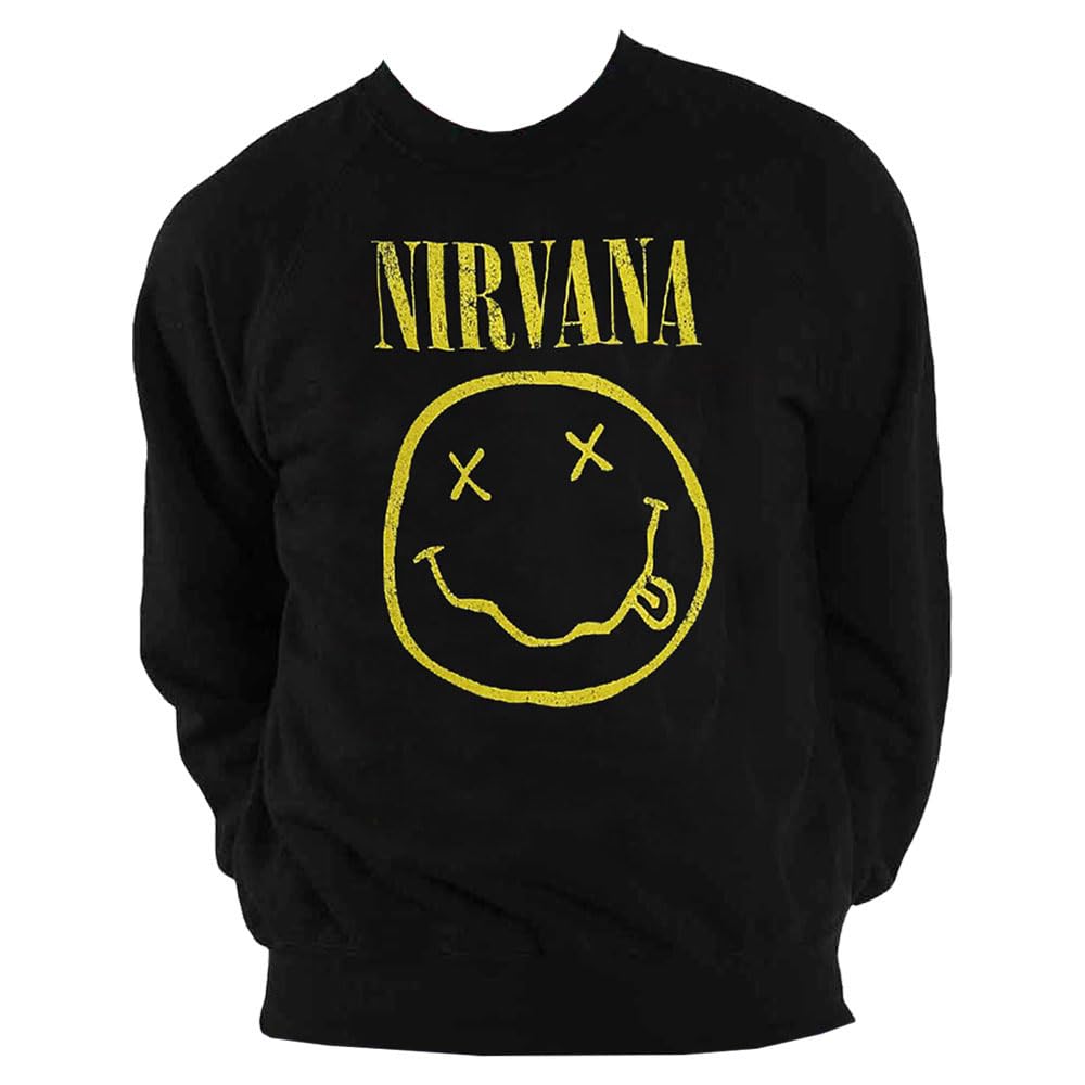 Nirvana - sweatshirts - Unisex - Long Sleeves - Yellow Happy F - Large image 4