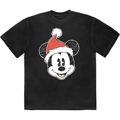 Mickey Mouse - tshirt - Unisex - Short Sleeves - Santa Hat - Medium