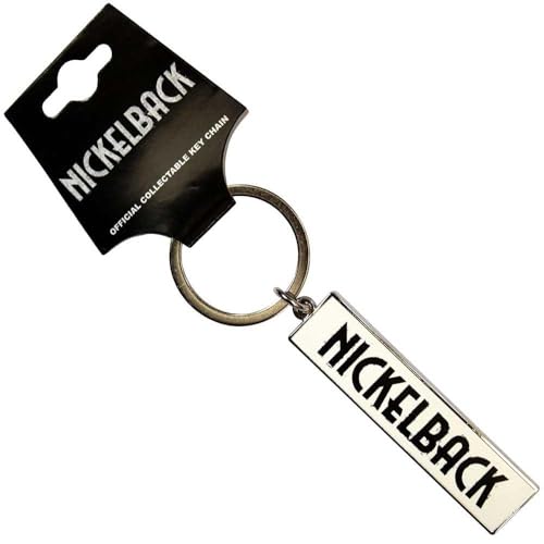 Nickelback - Keychain: - keyrings - Black Logo White - One Size image 1