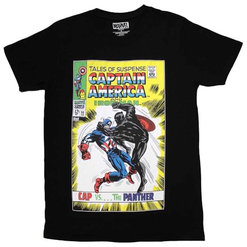 Comics - tshirt - Unisex - Short Sleeves - Cap vs The Panther  - Large