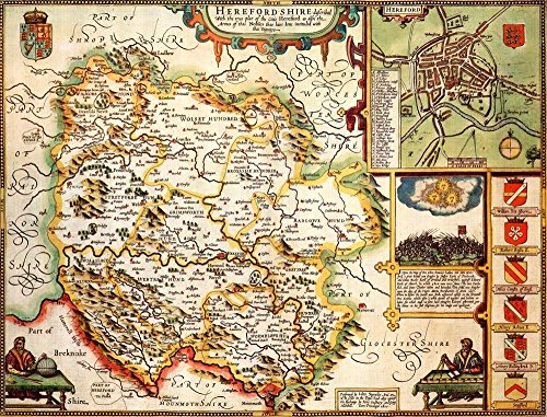 Herefordshire Historical 1610 Map 1000 Piece Puzzle - Non-book item image 1