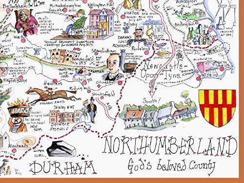 Map of Northumberland Jigsaw 1000 Piece Puzzle - Non-book item image 6