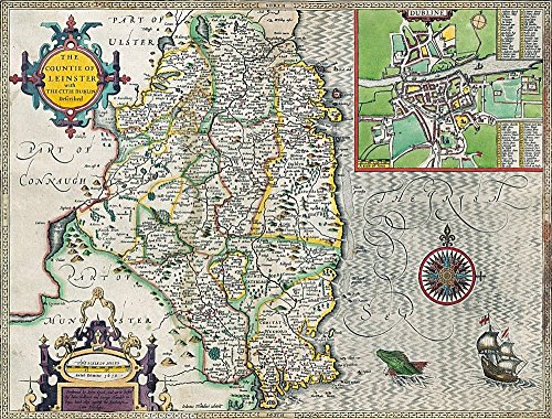 Leinster Historical 1610 Map 1000 Piece Puzzle - Non-book item image 1