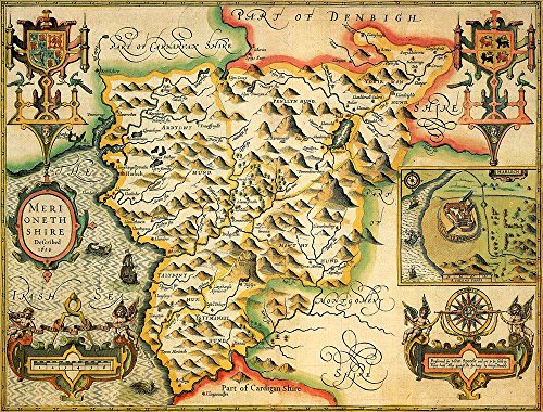 Merionethshire Historical 1610 Map 1000 Piece Puzzle - Non-book item image 1