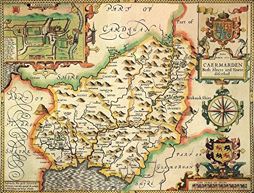 Carmarthenshire Historical 1610 Map 1000 Piece Puzzle - Non-book item image 1