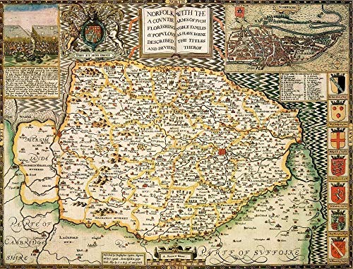 Norfolk Historical 1610 Map 1000 Piece Puzzle - Non-book item image 4