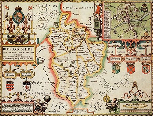 Bedfordshire Historical 1610 Map 1000 Piece Puzzle - Non-book item image 1