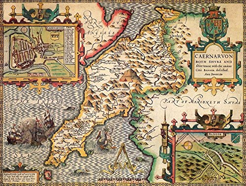 Caernarfonshire Historical 1610 Map 1000 Piece Puzzle - Non-book item image 1