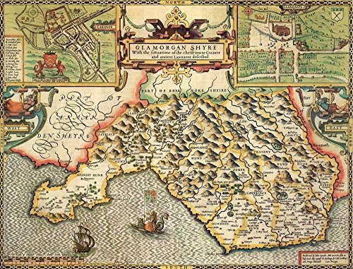 Glamorgan Historical 1610 Map 1000 Piece Puzzle - Non-book item image 1