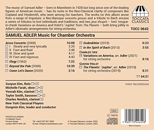 ADLER / KIM - MUSIC FOR CHAMBER ORCHESTRA - CD image 2