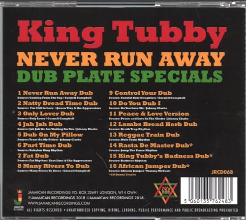 King Tubby - Never Run Away (Dub Plate Specials) - CD image 2