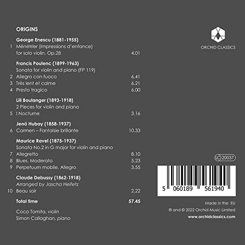BOULANGER / TOMITA / - ORIGINS - CD image 2