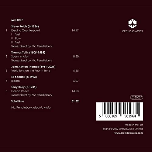 PENDLEBURY - Steve Reich / Thomas Tallis / John Ashton Thomas / Ell Ke image 2