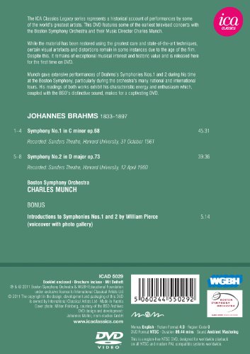 Charles Munch: Brahms Symphonies Nos. 1 and 2 (Boston Symp.Orch.) - DVD image 2