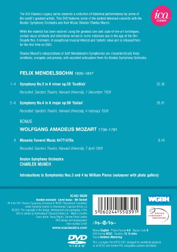 Charles Munch: Mendelssohn Symphonies Nos. 3 and 4 (BSO) - DVD image 2