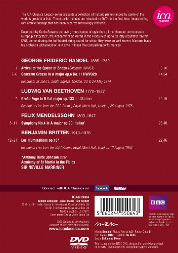 Sir Neville Marriner: Handel/Beethoven/Mendelssohn/Britten - DVD image 2