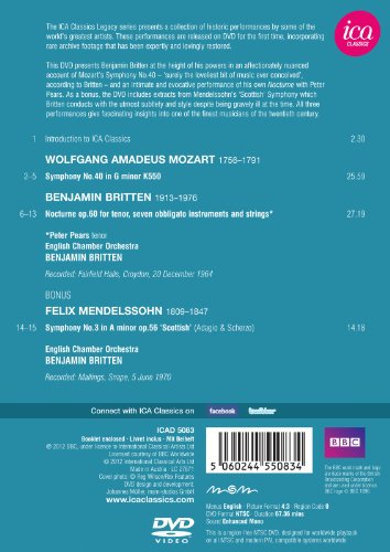 Britten: Mozart/Britten/Mendelssohn - DVD image 2