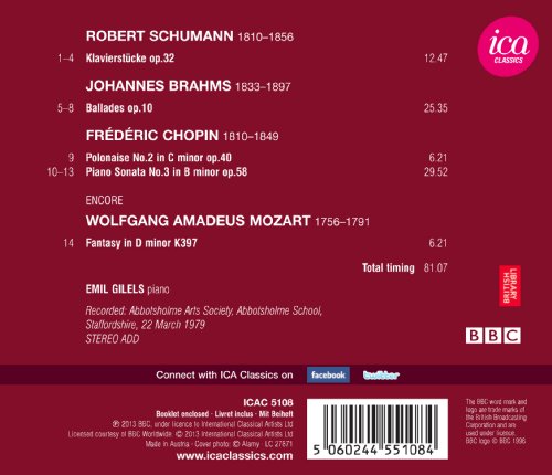 Robert Schumann - Schumann: KlavierstÃ¼cke Op. 32/Brahms: Ballades Op. image 2