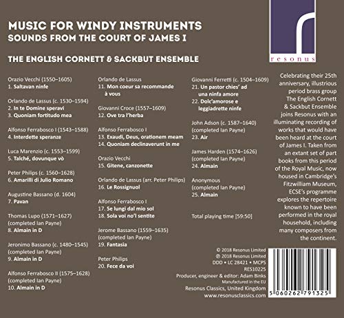 English Cornett and - Music for Windy Instruments - CD image 2